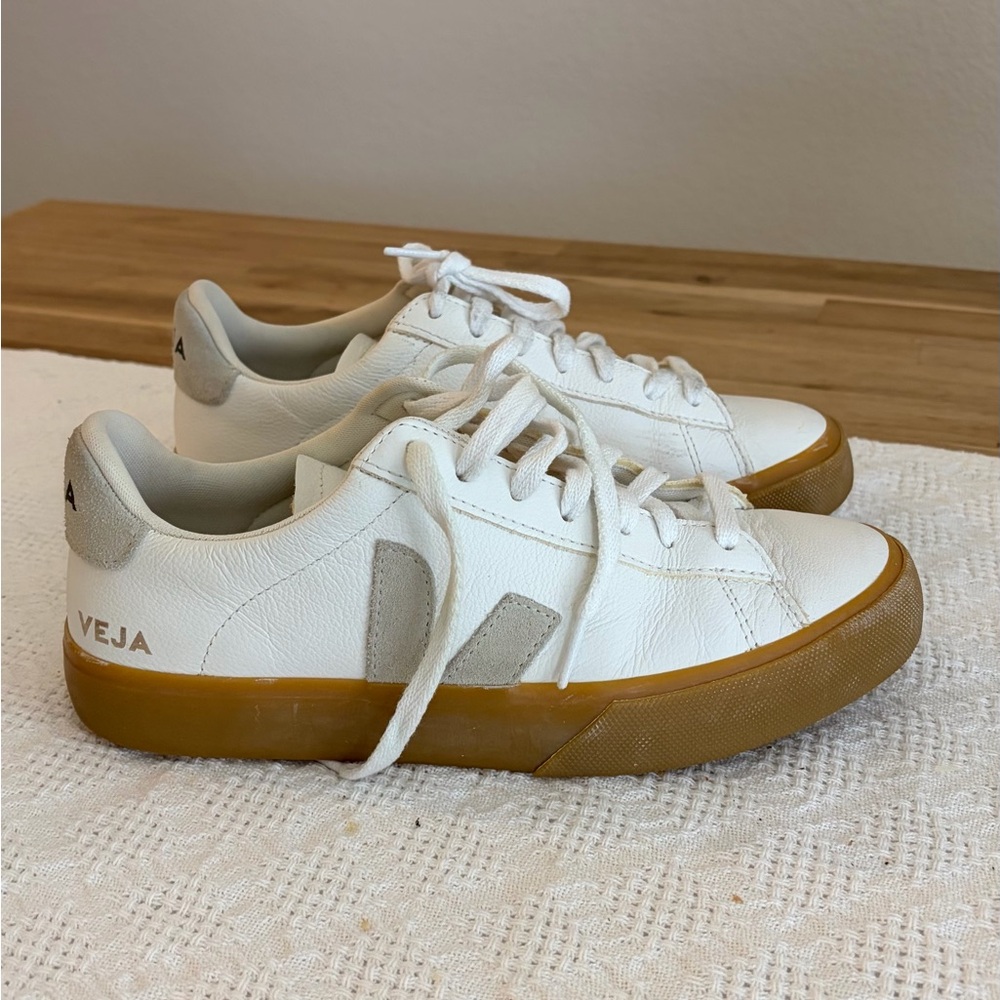 Veja Cream Sneakers with Brown Soles